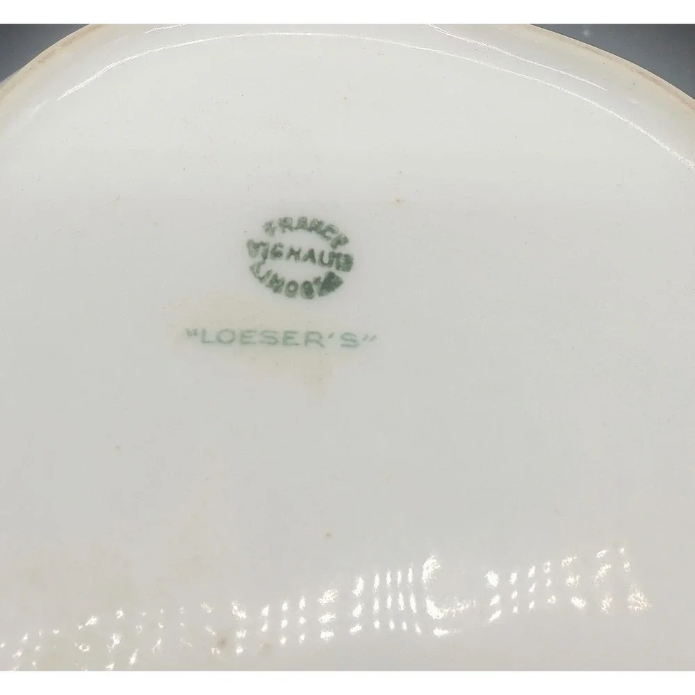 Vintage Vignaud Loesers Limoges France Oval Vegetable Bowl Hand Painted 10